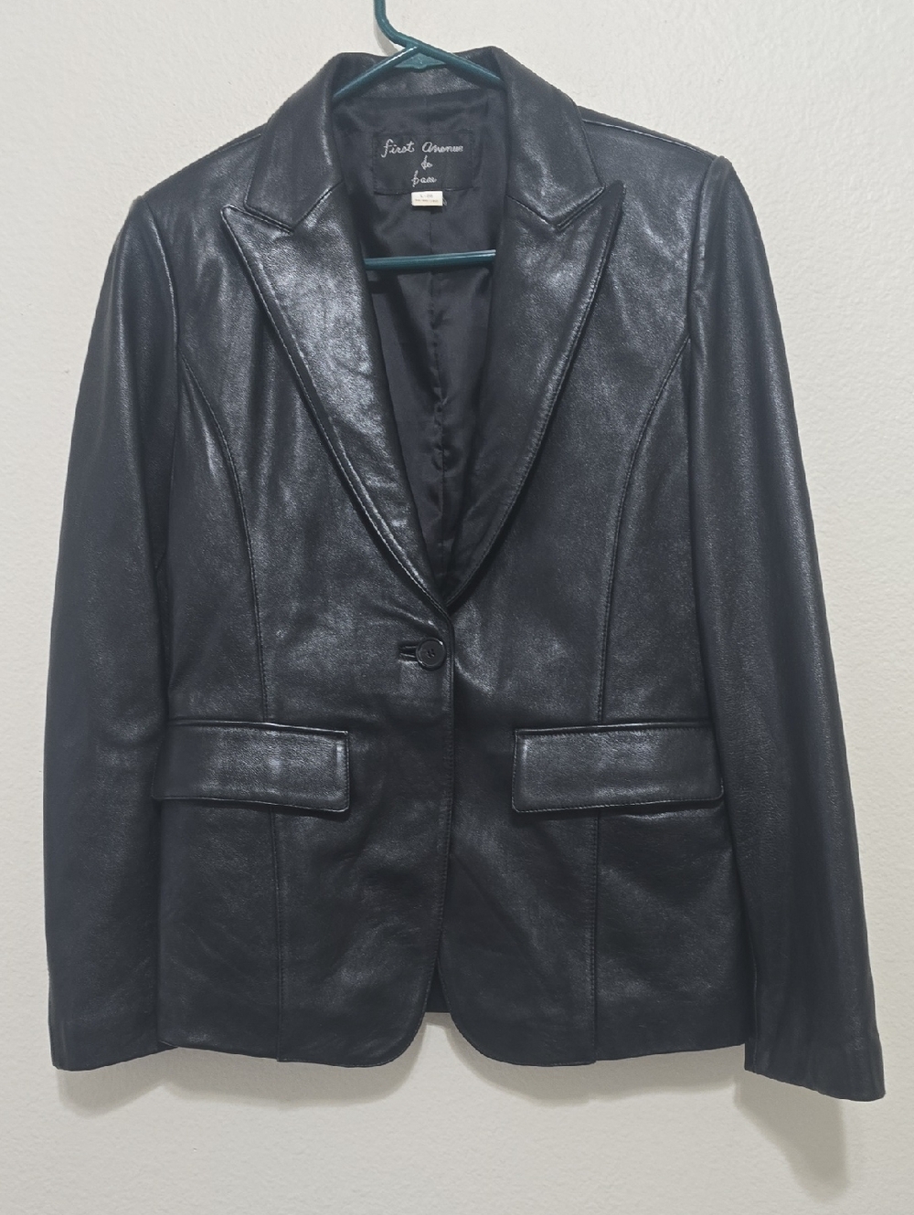 First Avenue De Base fitted Leather Single-Button jacket